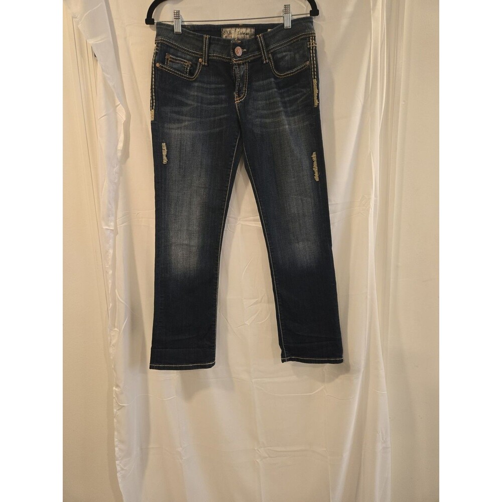 BKE Sabrina Low Rise Dark Wash Distressed Skinny Jeans Size 28